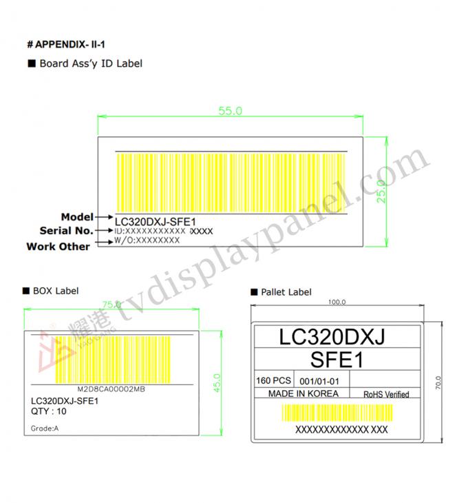 How to identify LC320DXY-SLA5 এলসিডি panel model number