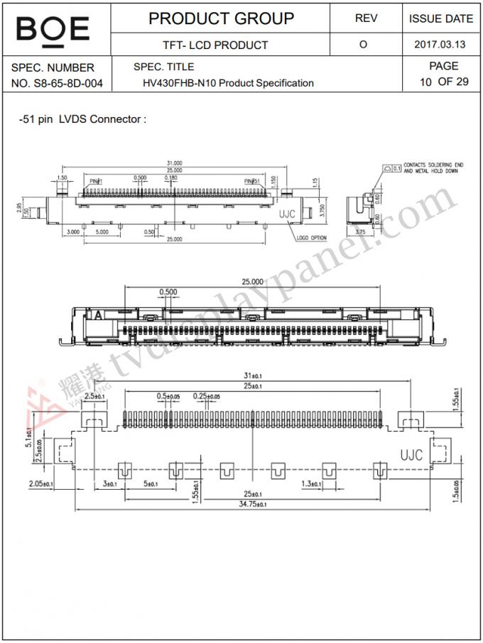 HV430FHB-N10 ال سی دی panel packaging